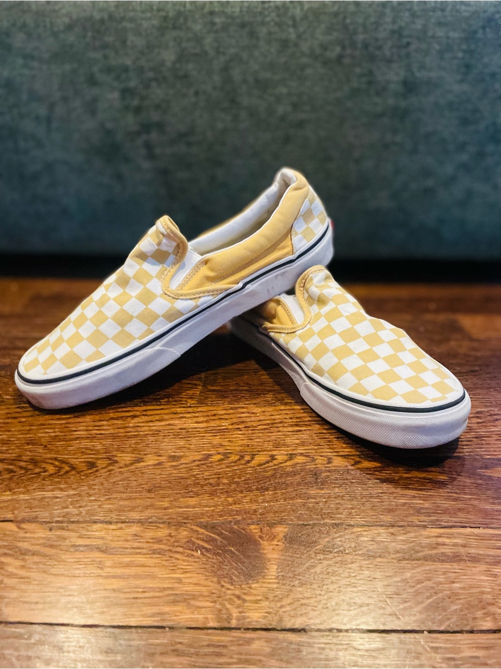 Vans Slip-On Checkerboard Sneakers - Yellow & White